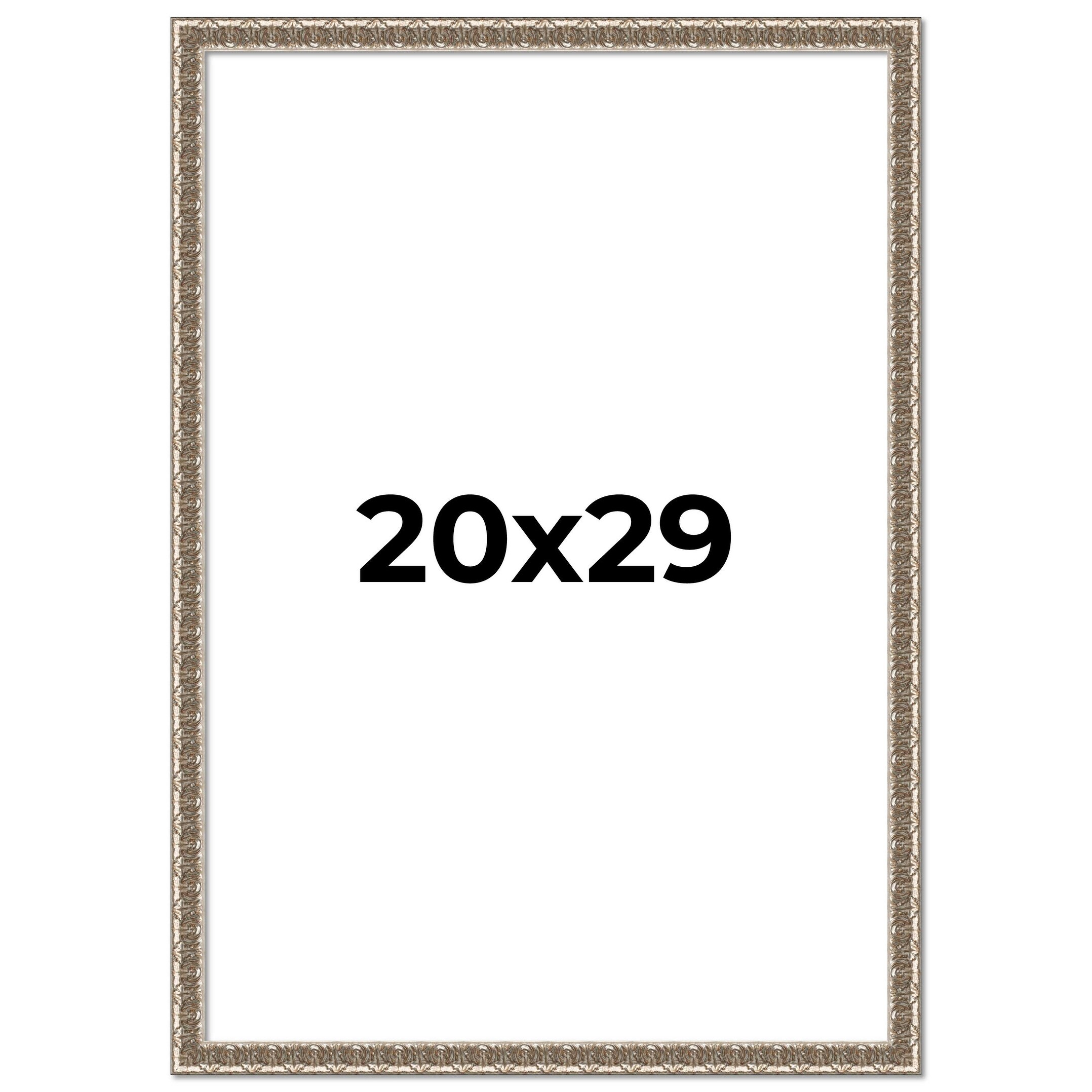 20x29 Frame Silver Versailles Ornate Solid Wood Picture Frame | 1
